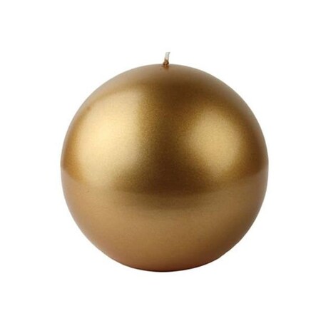 Zest Candle Zest Candle CBZ-414 4 in. Metallic Gold Ball Candles -2pc-Box CBZ-414